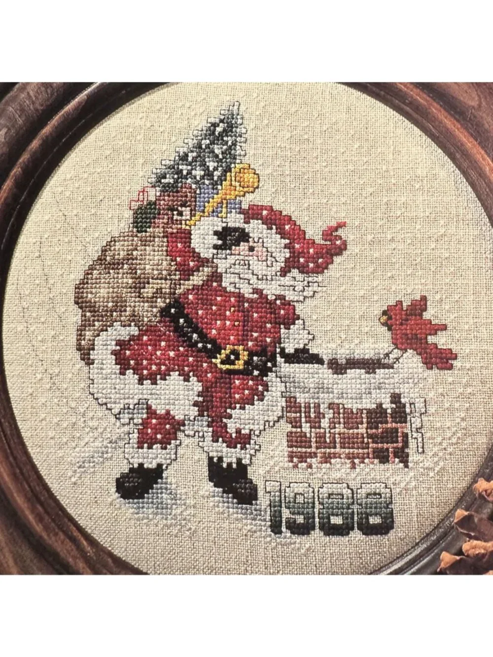 Vintage Stoney Creek 1988 Santa Christmas Plate Cross-Stitch Pattern Leaflet 17